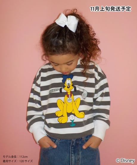 Disney sports sweatshirt(Pluto)(kids) / stripe