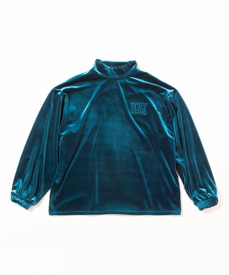 Velours high necked tops / green