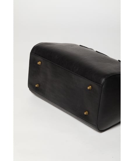 Leather boston bag / black