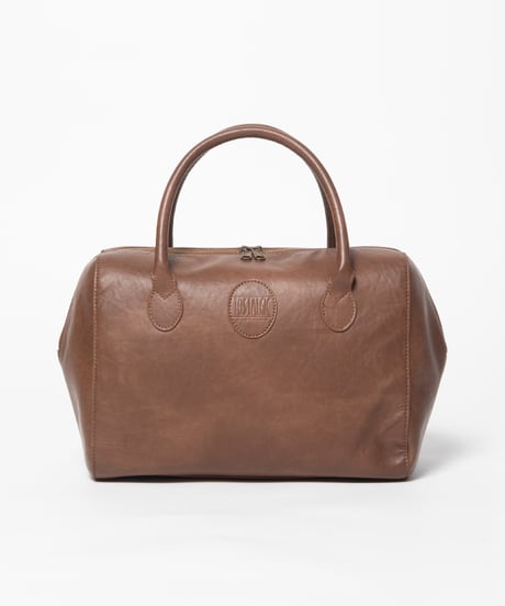 Leather boston bag / brown