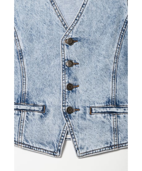 80s denim vest / acid wash
