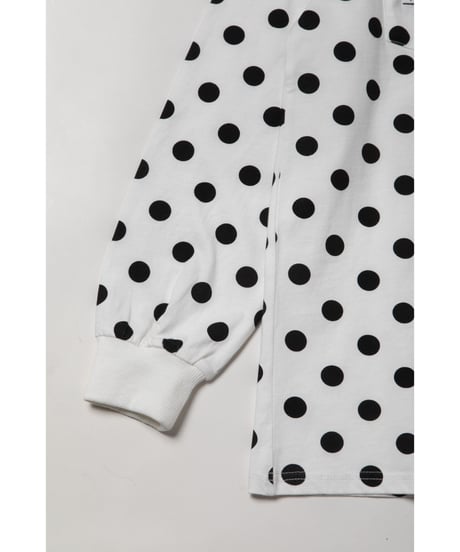 High neck long sleeve pocket tee / polka dots
