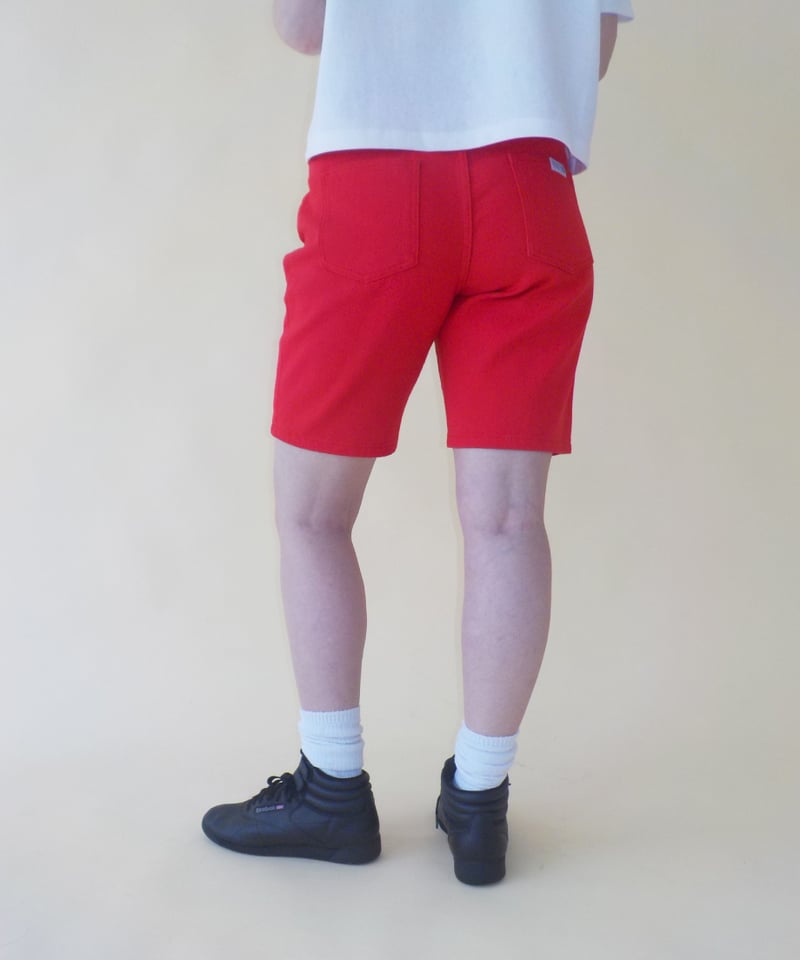 Relaxed denim half pants / red | Tostalgic Clot