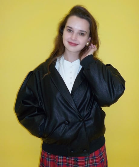 2way leather jacket / black