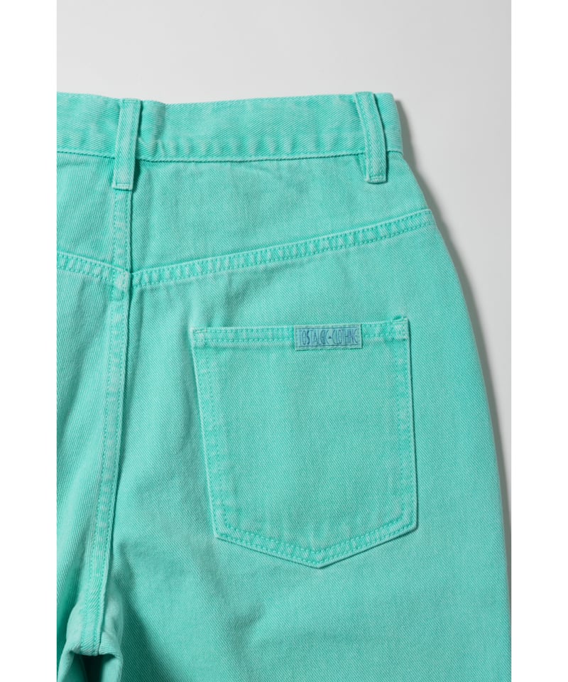 Relaxed denim half pants / green | Tostalgic Cl