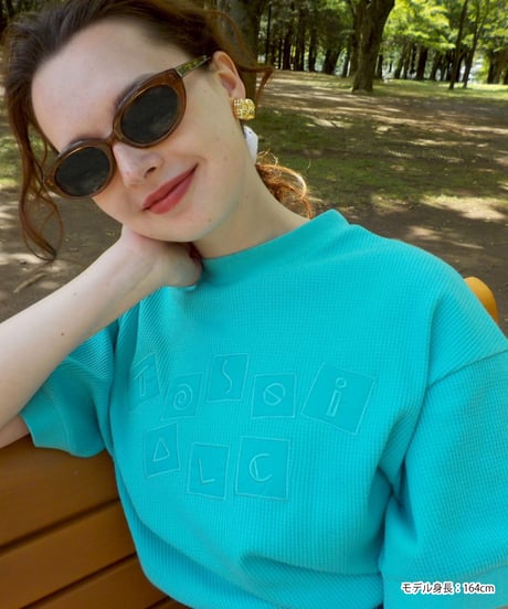 Waffle logo tee / green