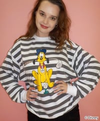 Disney sports sweatshirt（Pluto） / stripe