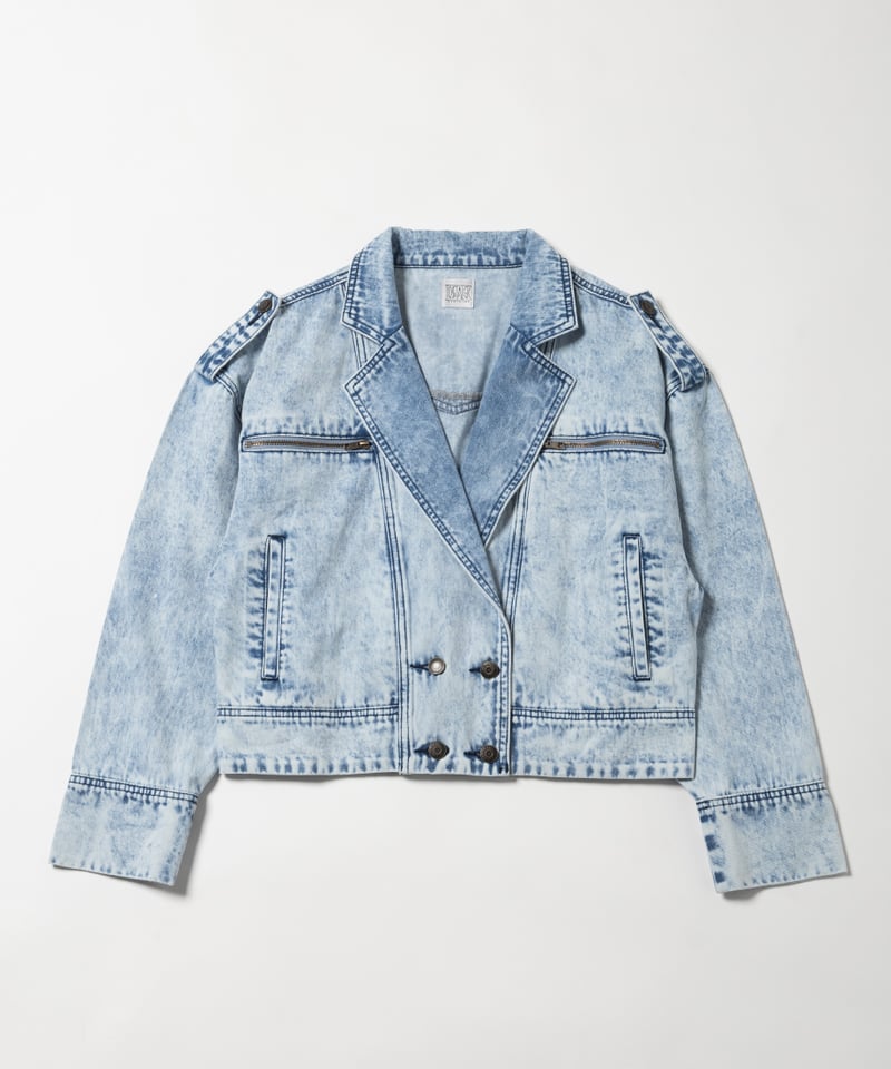 Denim biker jacket/ acid wash | Tostalgic Clothing