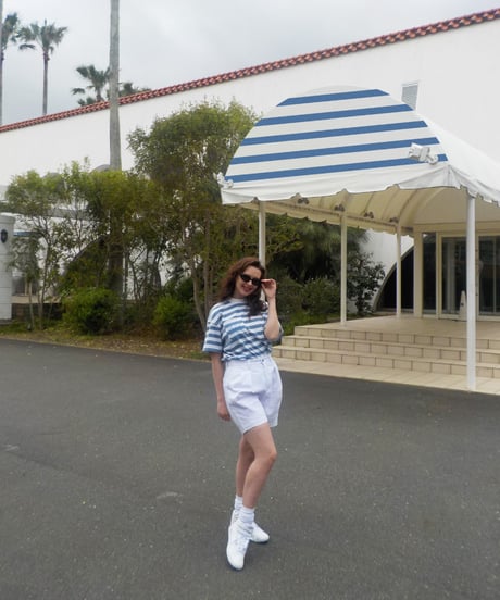 Stripe pocket tee / blue