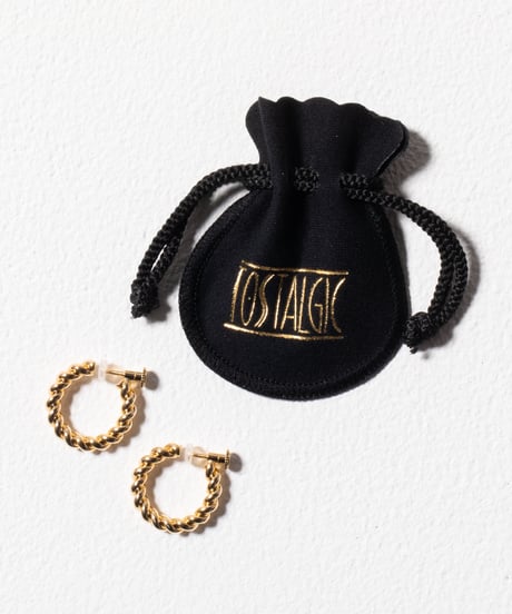 Twisted hoop earring / pierce / gold