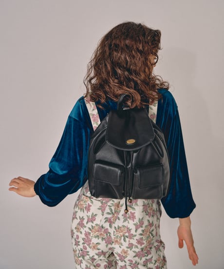 Leather backpack / black