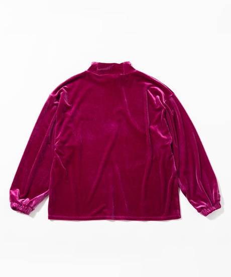 Velours high necked tops / pink