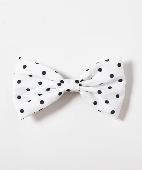Ribbon hair barrette / white