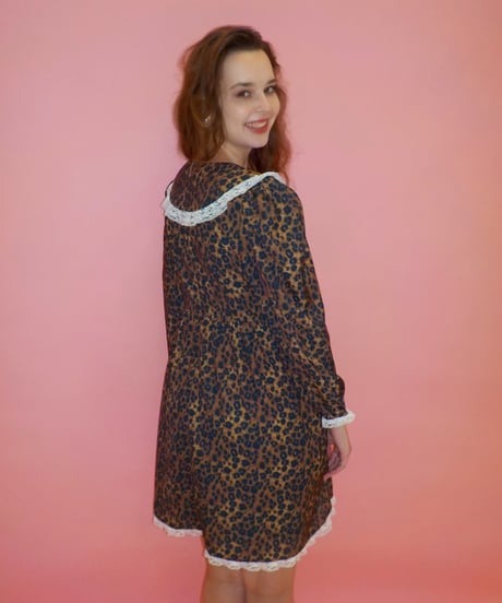 Frill dress / leopard