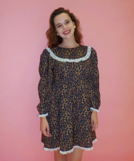 Frill dress / leopard