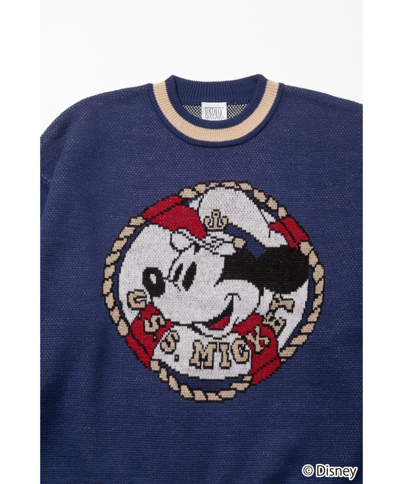 トップス FORSOMEONE MICKEY DAMAGED SWEATER 46 Captain Micky sweater(kids) / navy［ Shipped in