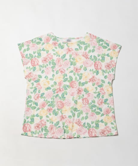 Boat neck floral tee / floral