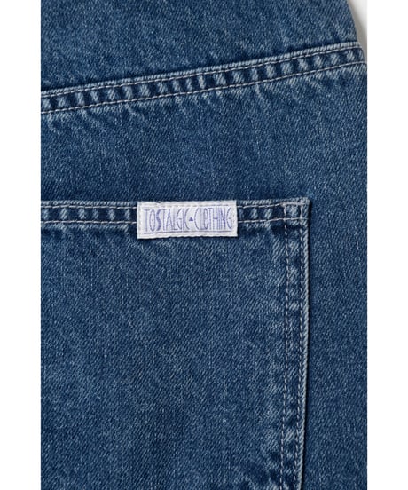 Relaxed denim half pants / blue