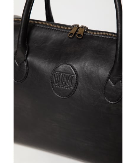 Leather boston bag / black