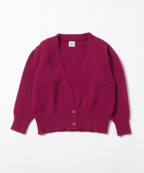 Mohairish pearl cardigan / pink