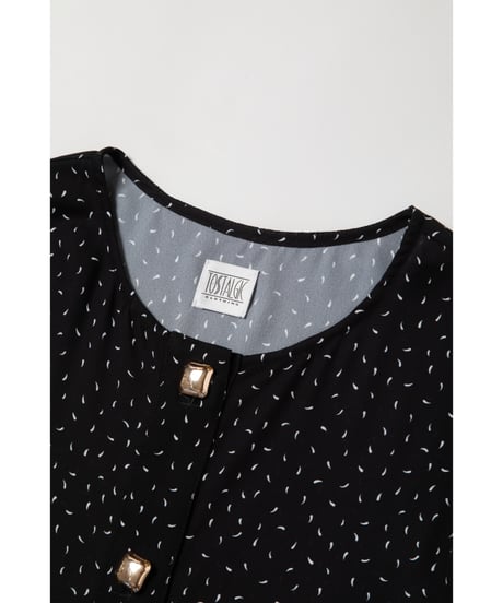Square buttons dress / black