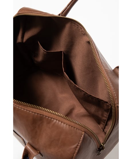 Leather boston bag / brown
