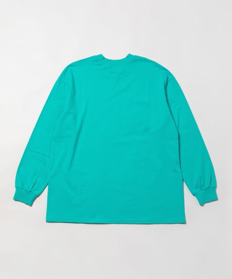 High neck long sleeve pocket tee / green