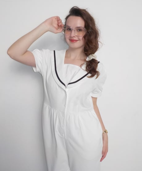 Marine rompers / white