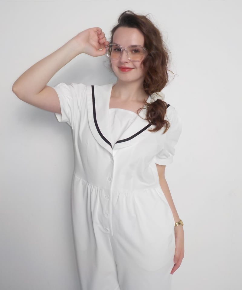 Marine rompers / white | Tostalgic Clothing