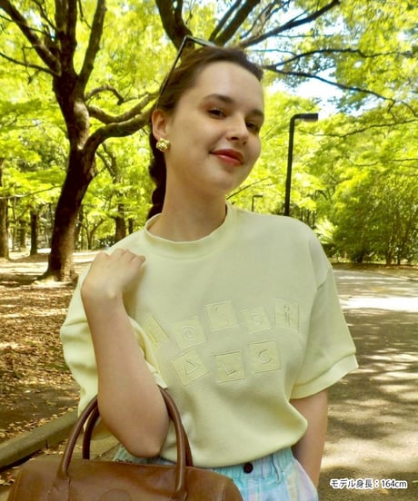 Waffle logo tee / yellow