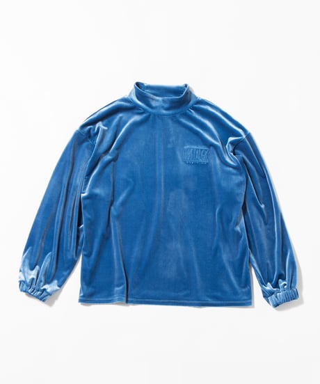 Velours high necked tops / blue