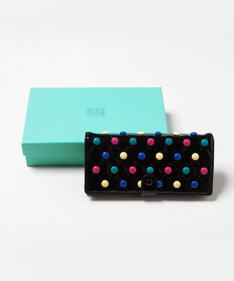 Quilted candies long wallet / black
