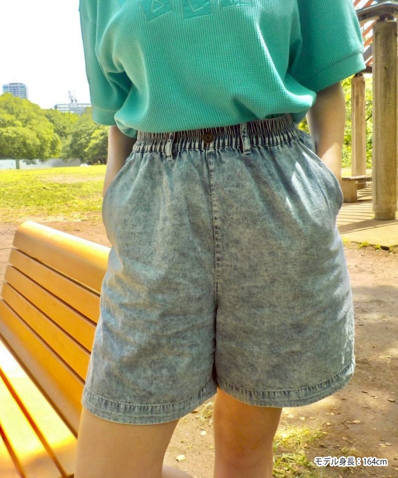 Summer denim half pants / acid wash | Tostalgic