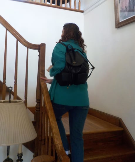 Leather backpack / black