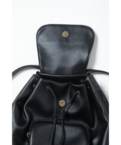 Mini leather back pack / black