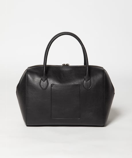 Leather boston bag / black