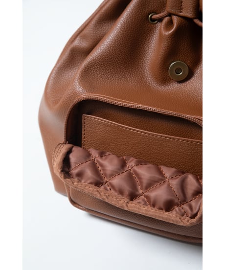 Mini leather back pack / light brown