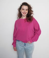 Light ribbed sweatshirt / pink