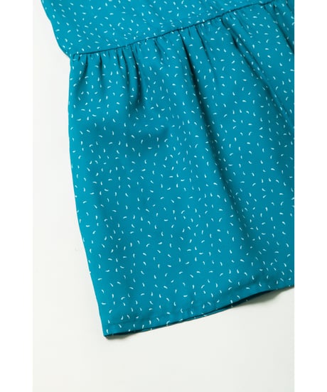 Square buttons dress / turquoise