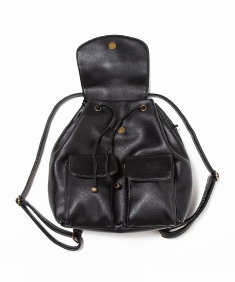 Leather backpack / black