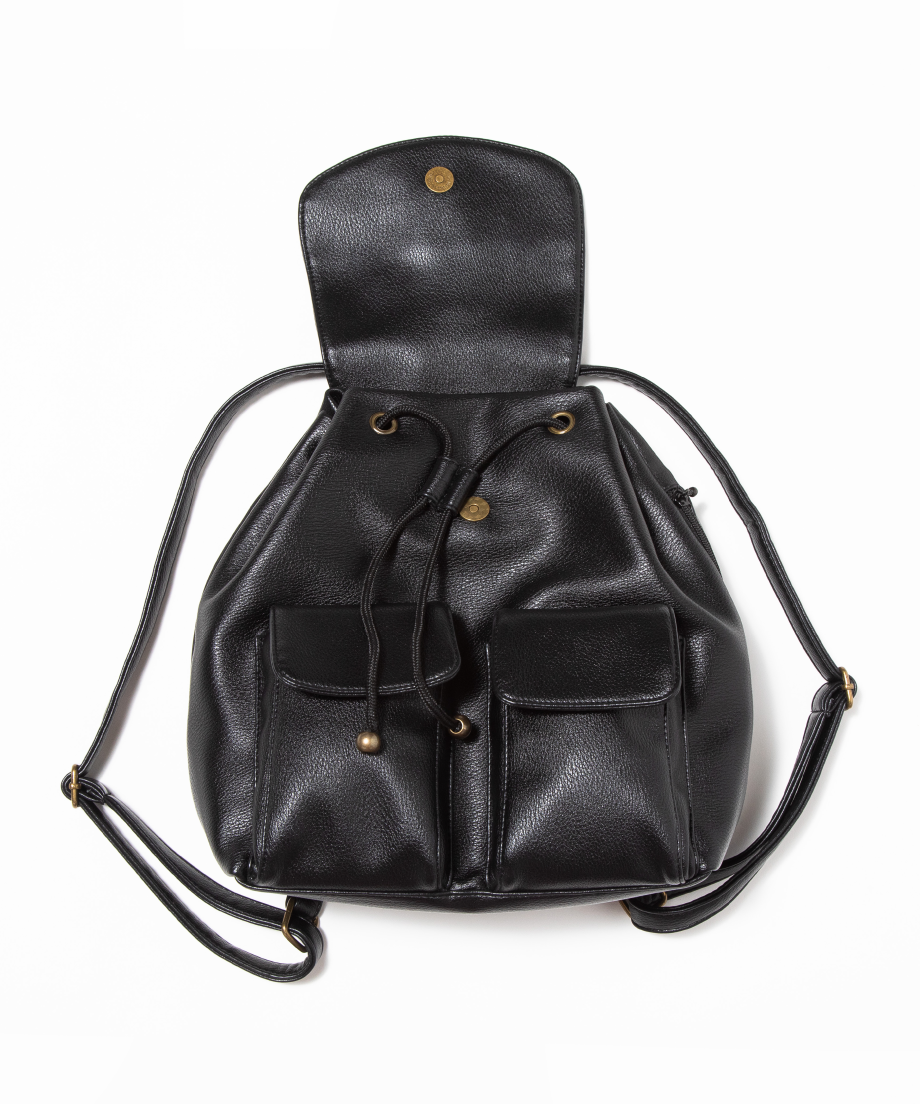 Leather backpack / black