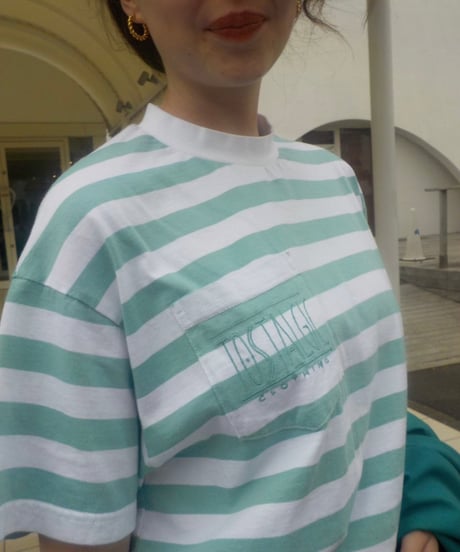 Stripe pocket tee / green