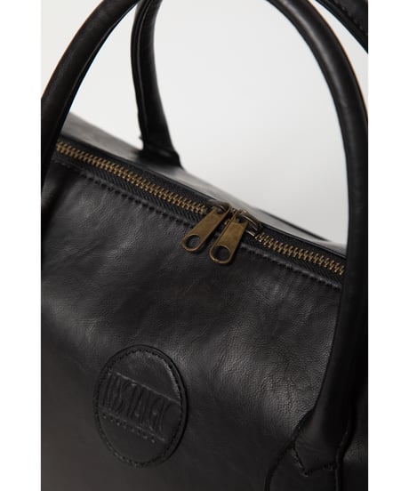 Leather boston bag / black