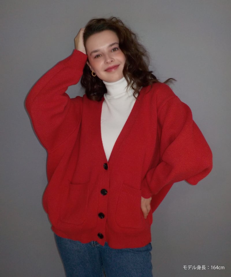Big knit cardigan / red | Tostalgic Clothing