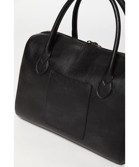 Leather boston bag / black