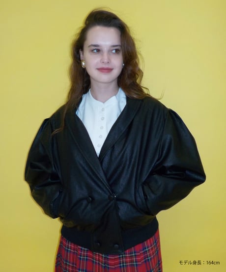 2way leather jacket / black