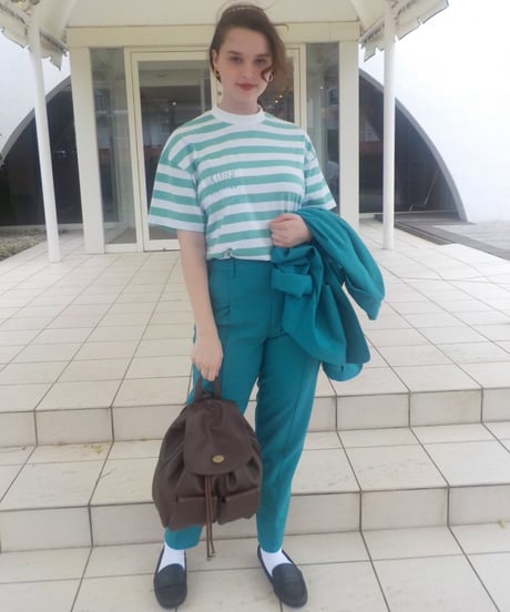 Stripe pocket tee / green