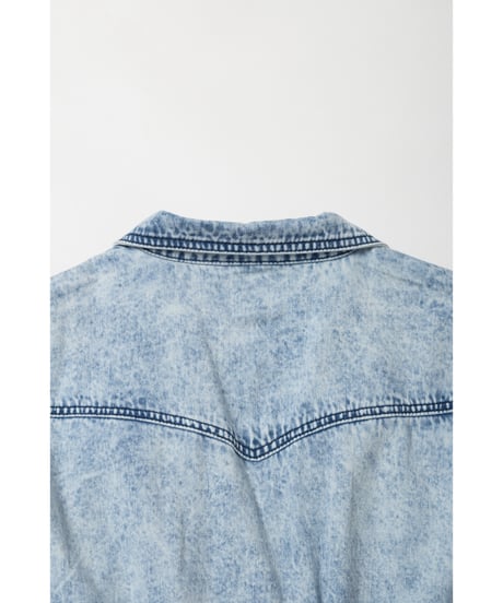 Denim biker jacket/ acid wash