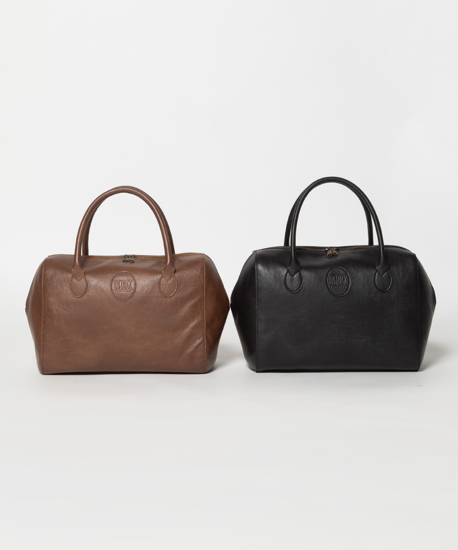 THOM BROWNE ハ ストライフ クルネック ミニトレス 【関税込】 Leather boston bag / brown | Tostalgic Clothing