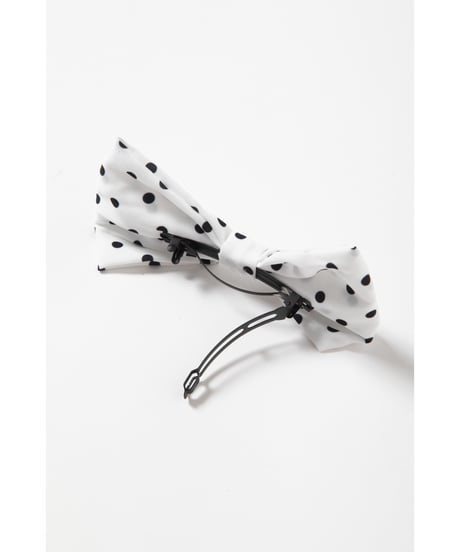 Ribbon hair barrette / white